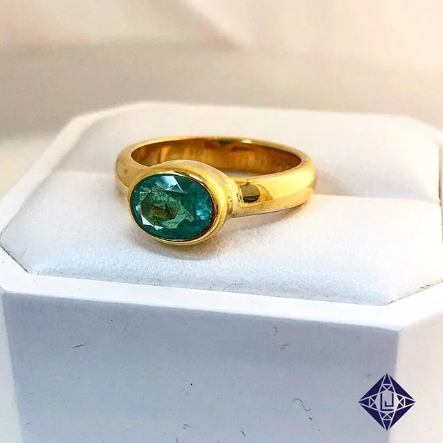 Custom made Emerald bezel-style ring! #LiebrossJewelry