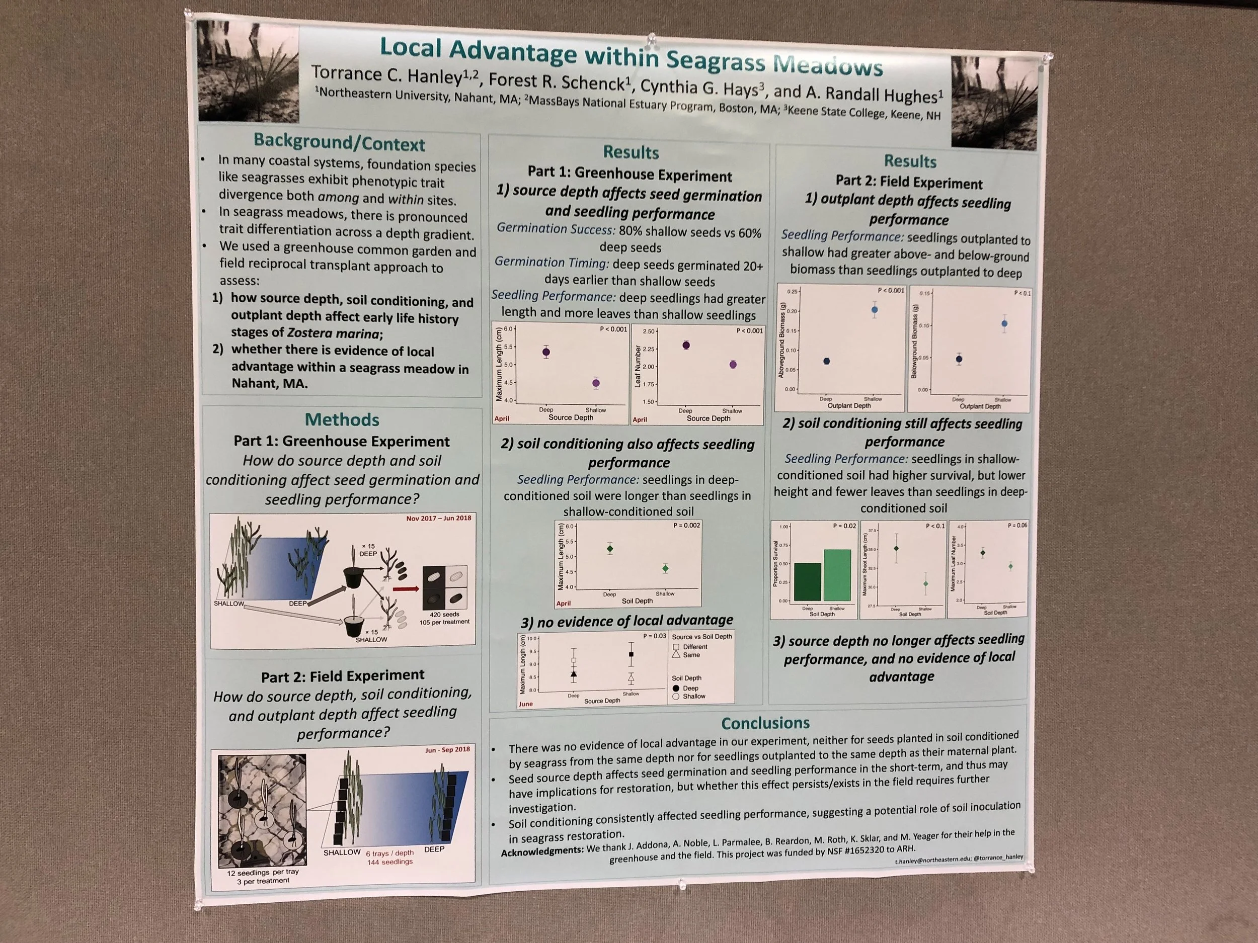 Randall and Torrie presented some of the lab's recent seagrass and salt marsh results at Evolution in Providence, RI this week.