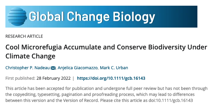 Congrats to Chris on his new paper in Global Change Biology!