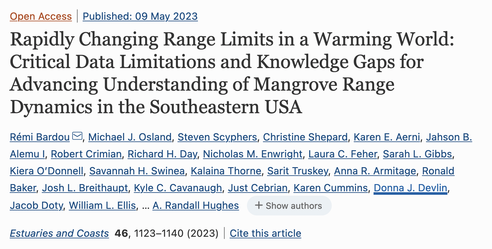 Congrats to Rémi for having his Estuaries and Coasts paper chosen as Editor's Choice!