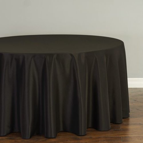 Black Round Polyester Linen Box K Events, Black Round Tablecloth