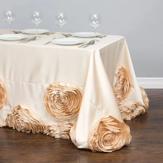 90 X 132 IN. RECTANGULAR TAFFETA ROSETTE TABLECLOTH CHAMPAGNE.jpg