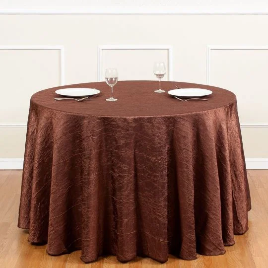 106 IN. ROUND CRINKLE TAFFETA TABLECLOTH CHOCOLATE.jpg