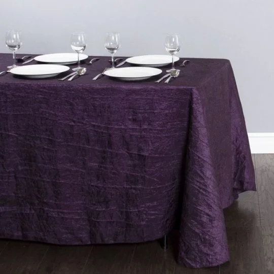 90 X 156 IN. RECTANGULAR CRINKLE TAFFETA TABLECLOTH EGGPLANT .jpg