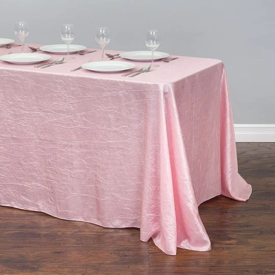 90 X 156 IN. RECTANGULAR CRINKLE TAFFETA TABLECLOTH PINK .jpg