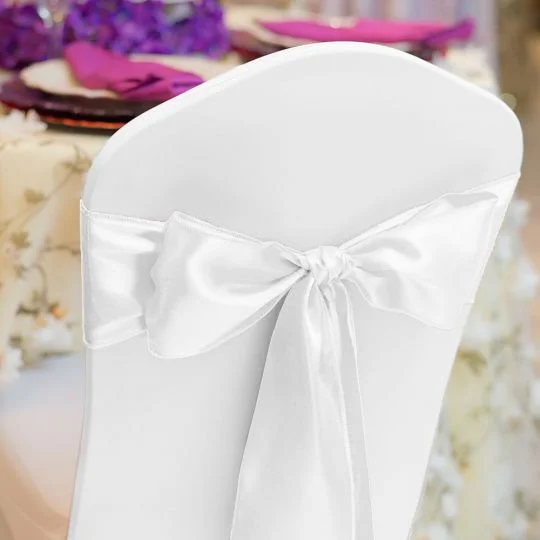 White Satin Chair Sash