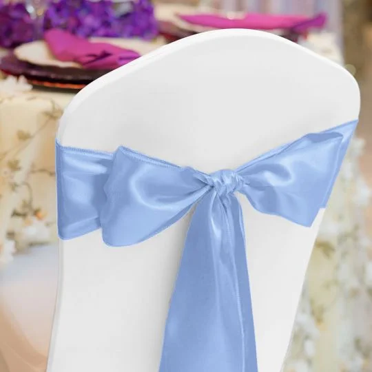 Serenity Blue Satin Chair Sash