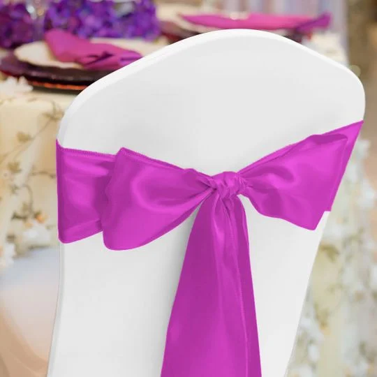 Purple Wine Satin Chair Sash