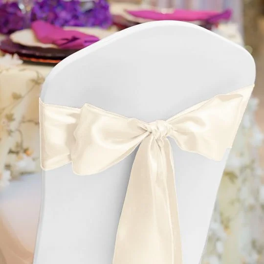 Ivory Satin Chair Sash
