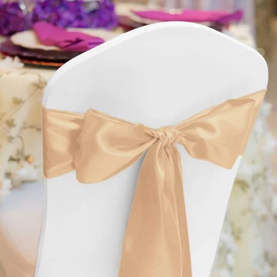 Beige Satin Chair Sash