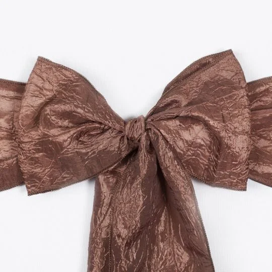 Chocolate Crinkle Taffeta Chair Sash