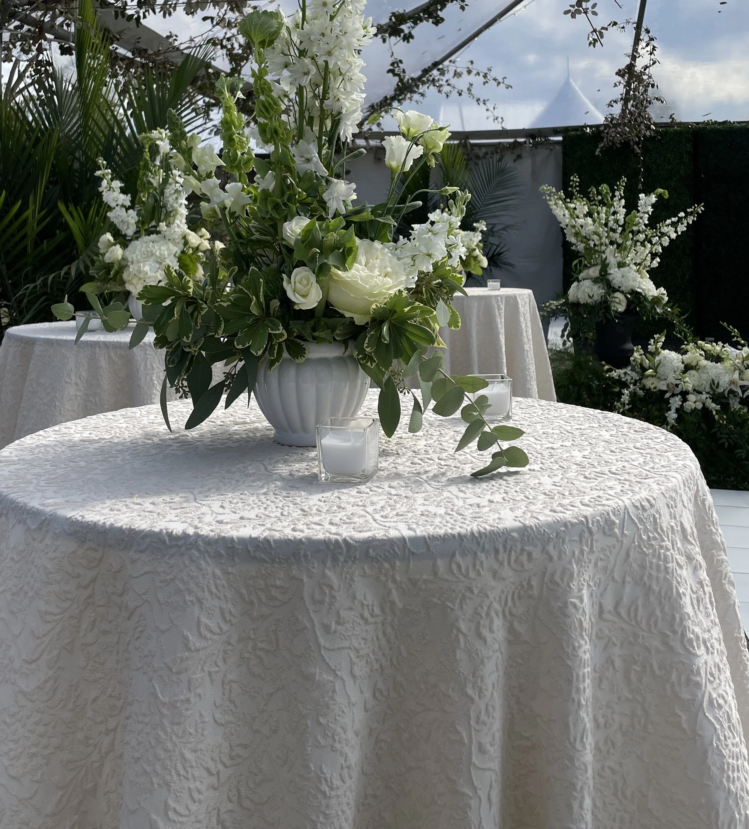 Ivory Lucia Jacquard Embroidered Linen