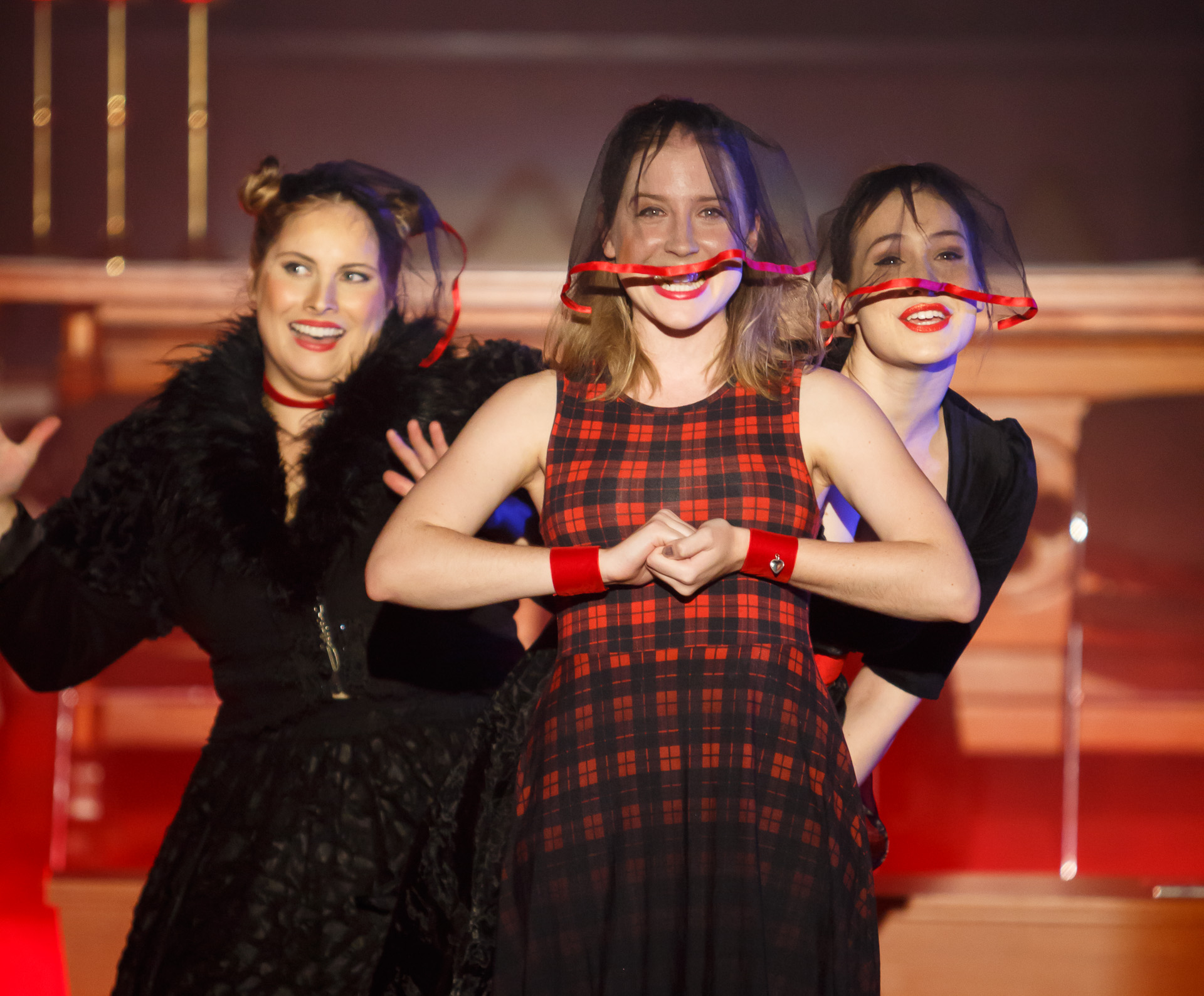 Pictured : Winona (Hannah Belanszky), Wilhelmina (Paige Poulier) and Willow (Caitlin Hill). Picture Credit : Geoff Lawrence, Creative Futures Photography.