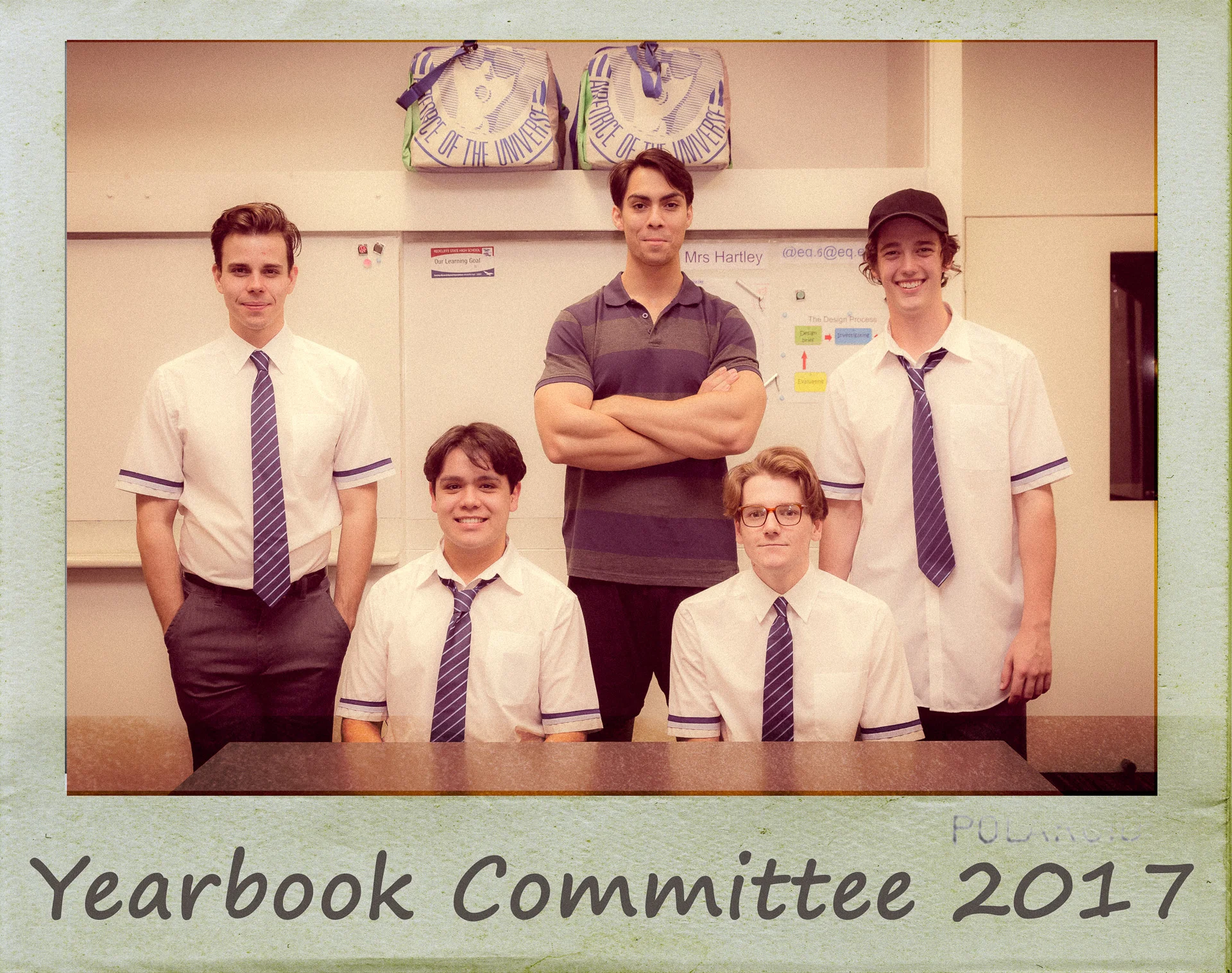 Pictured (L to R): Noah (Brodie Greenhalgh), Byron (Peter Wood), Jock (Dean Taylor), Cam (Levi Wilcox), and Simon (Caeleb Grosser). Picture credit: Geoff Lawrence, Creative Futures.