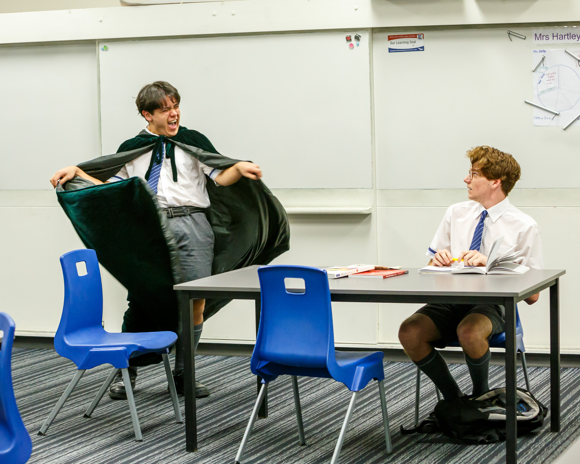 Pictured: Byron (Peter Wood) and Cam (Levi Wilcox). Picture credit: Geoff Lawrence, Creative Futures Photography