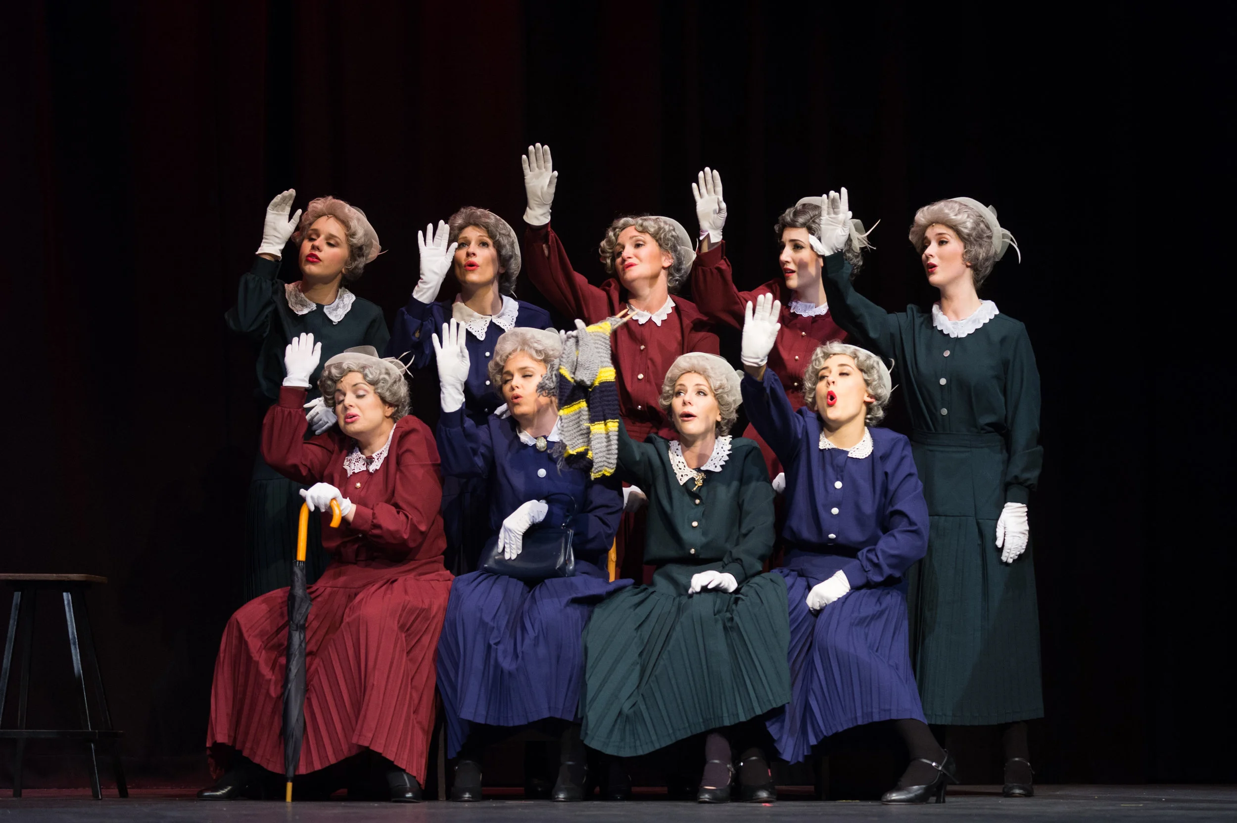 Pictured: Ensemble 'Old Ladies,' The Producers. Picture Credit: Chirstopher Thomas (Courtesy Savoyards) 