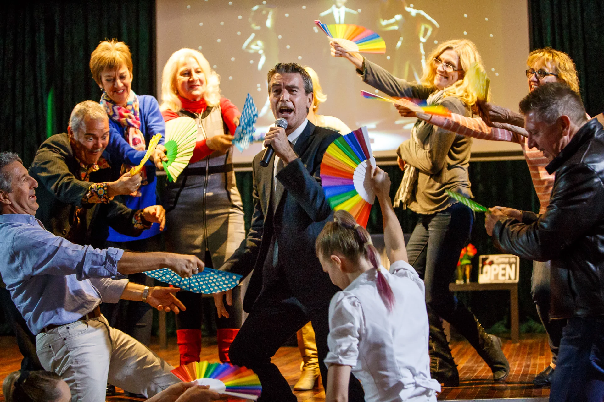 Pictured: Everybody Loves Somebody . Dale Pengelly (centre), with fans. Picture credit: Geoff Lawrence, Creative Futures Photography.