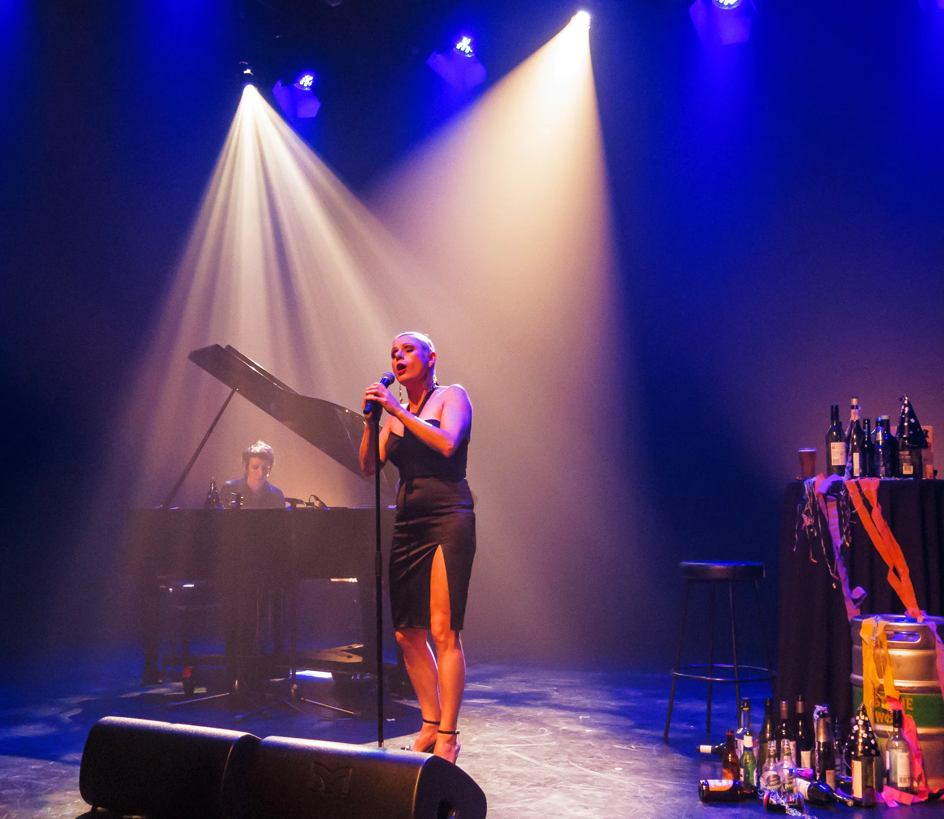 Pictured : Christa Hughes, with pianist Leonie Cohen. Picture Credit: Creative Futures Photography.