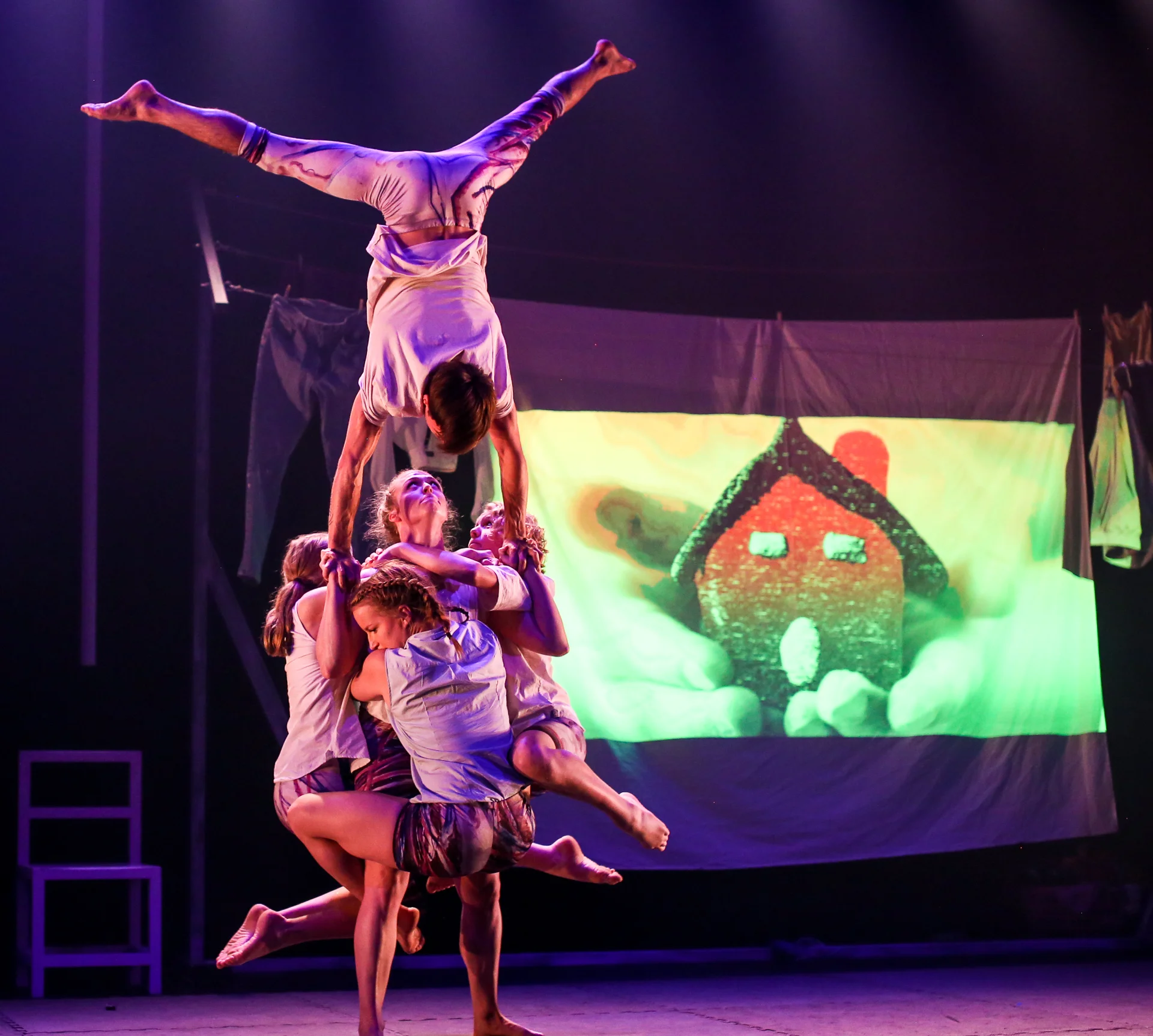 Pictured: We Live Here, Brisbane Festival 2019 (Indra Garvey, Mia Hughes, Amy Stuart, Skip Walker-Milne and Luke Whitefield). Pictures credit: Creative Futures Photography.