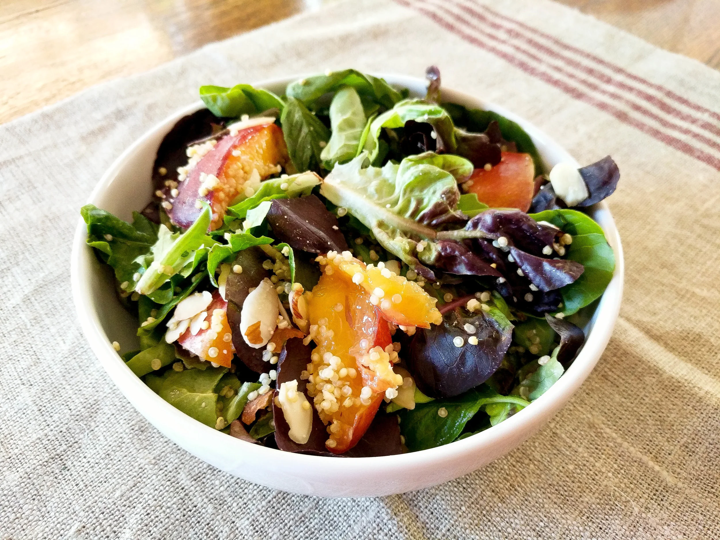 Quinoa And Nectarine Salad With Basil And Feta