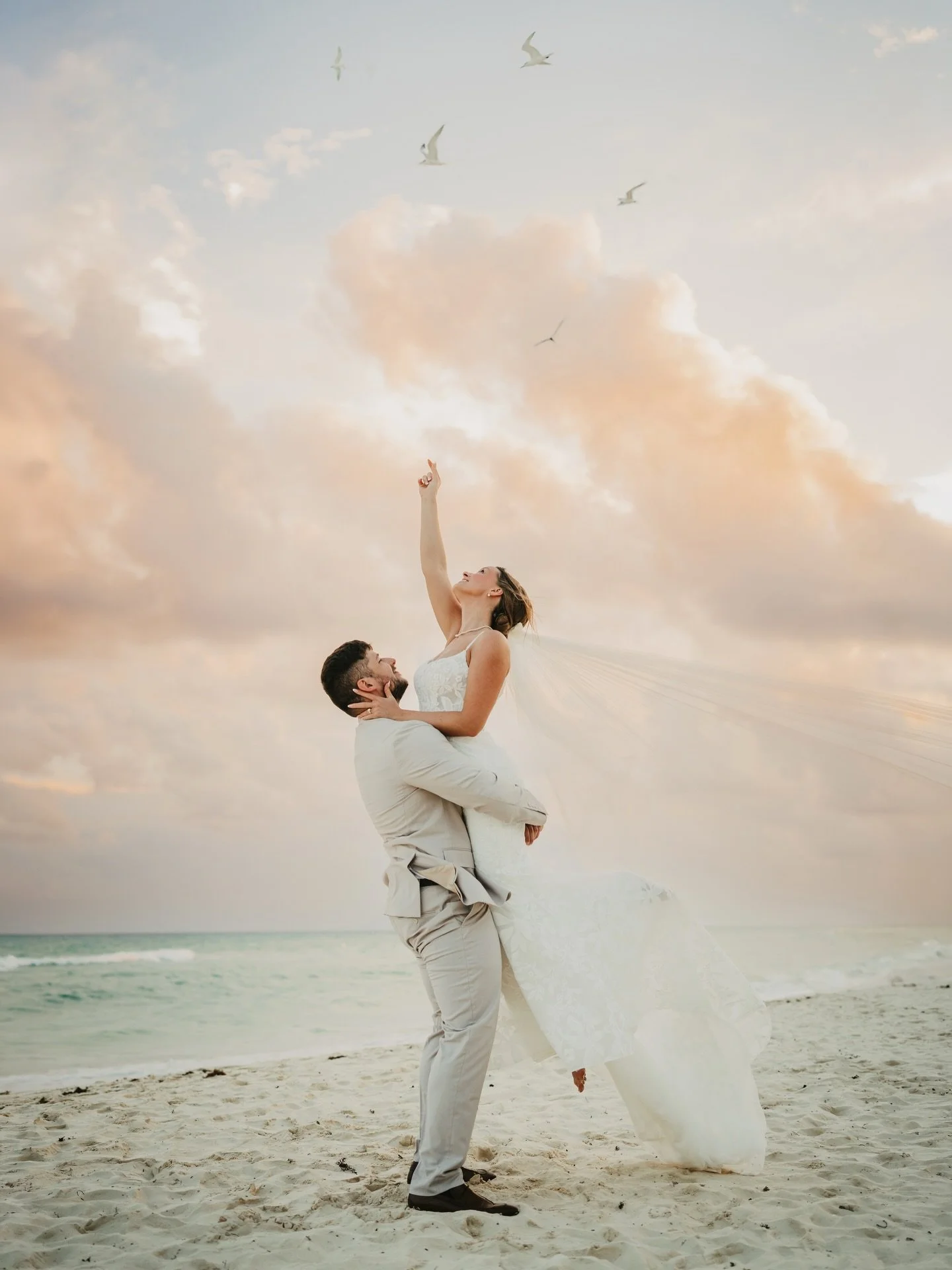 when the forecast for your wedding day is a torrential downpour but then you get the most epic sunset instead 🥹