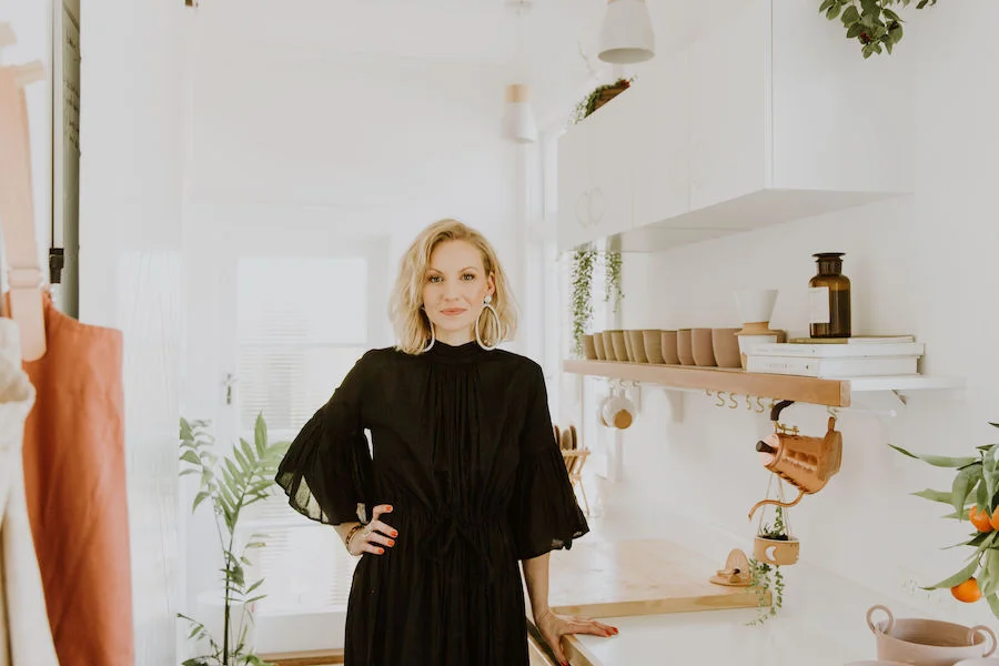 Hayley in her studio space