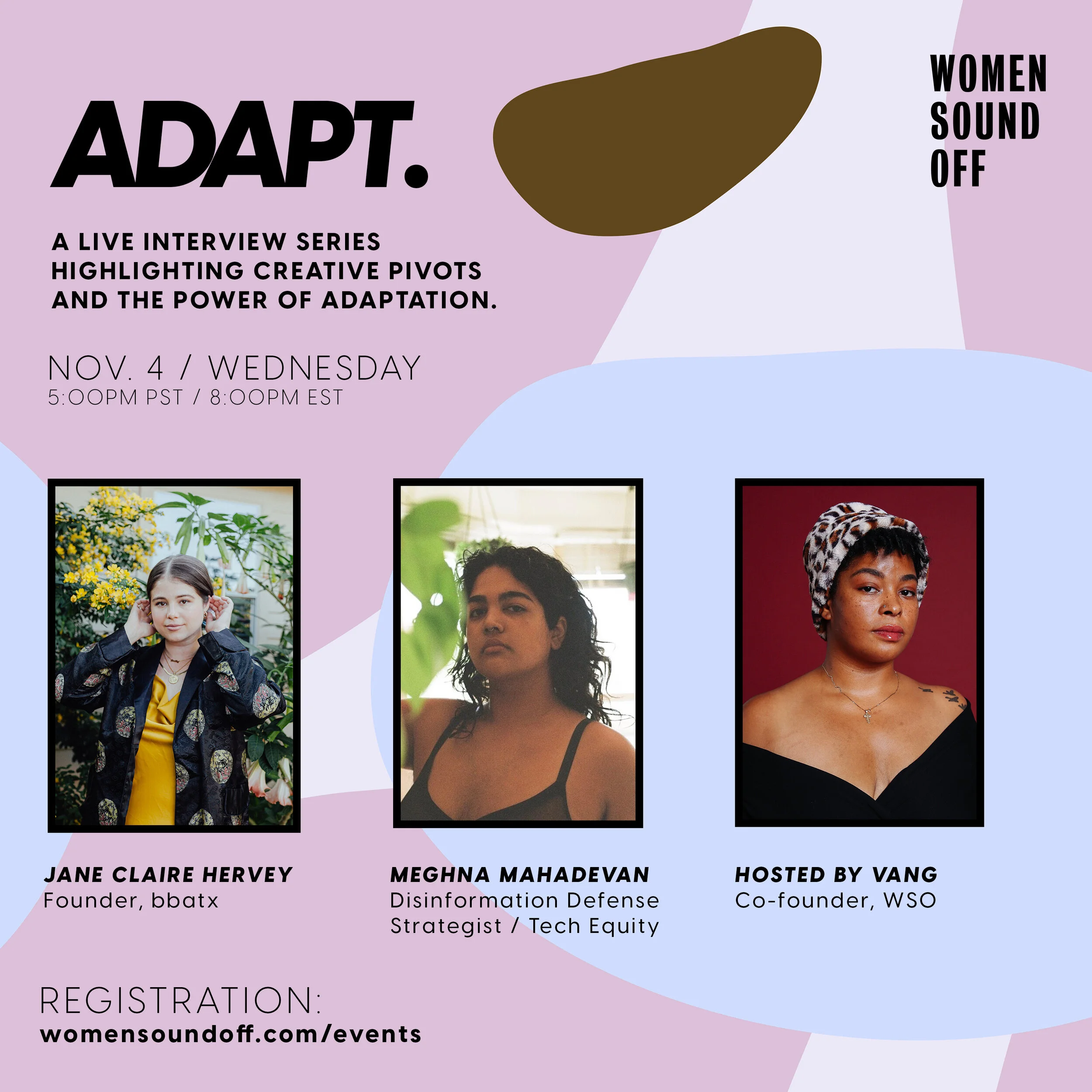 Women Sound Off Presents: ADAPT w/ Jane Claire Hervey, Meghna Mahadevan