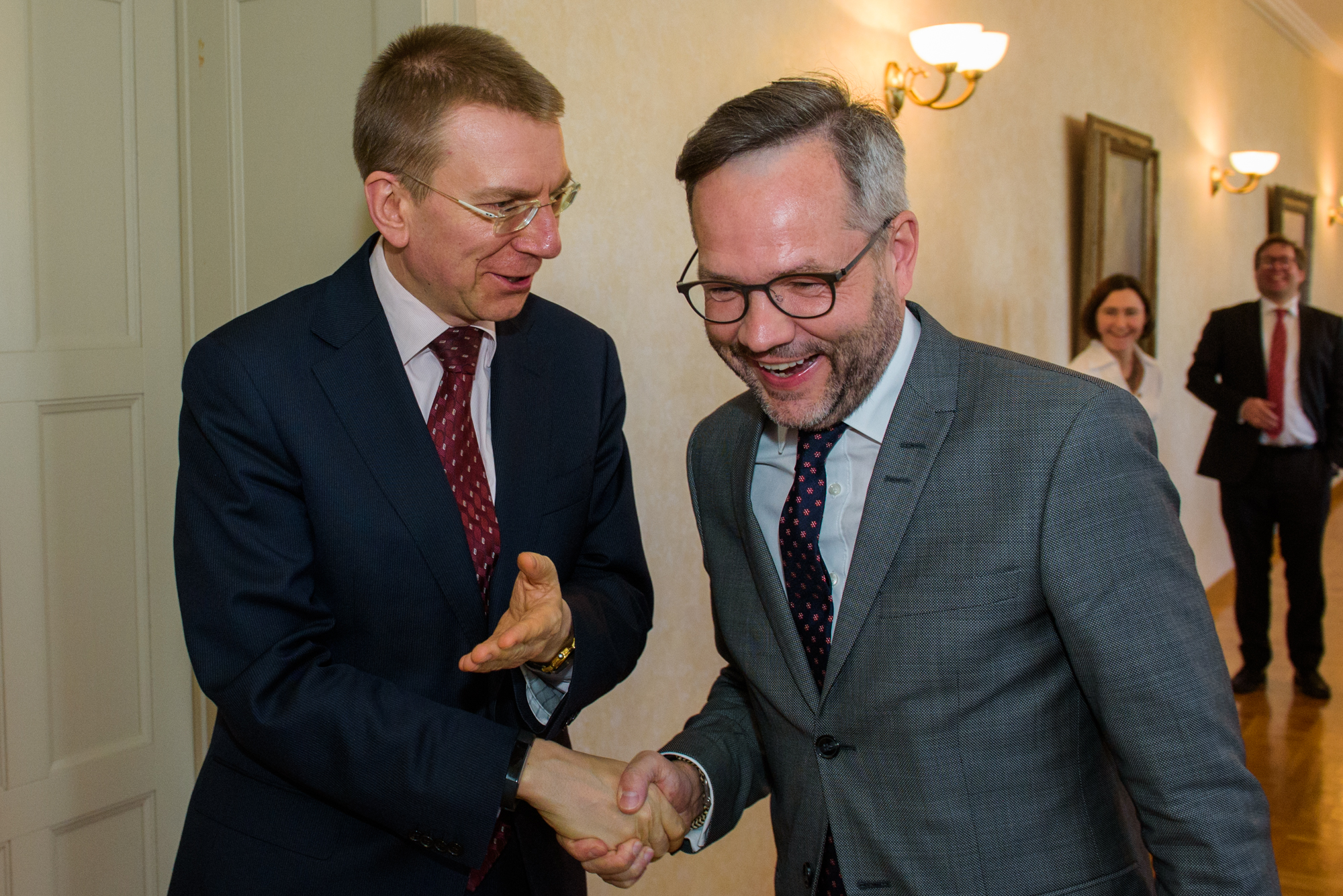 16.03.2017. Mr. Michael Roth meets with minister of Foreign Affairs of Latvia Edgars Rinkevics.