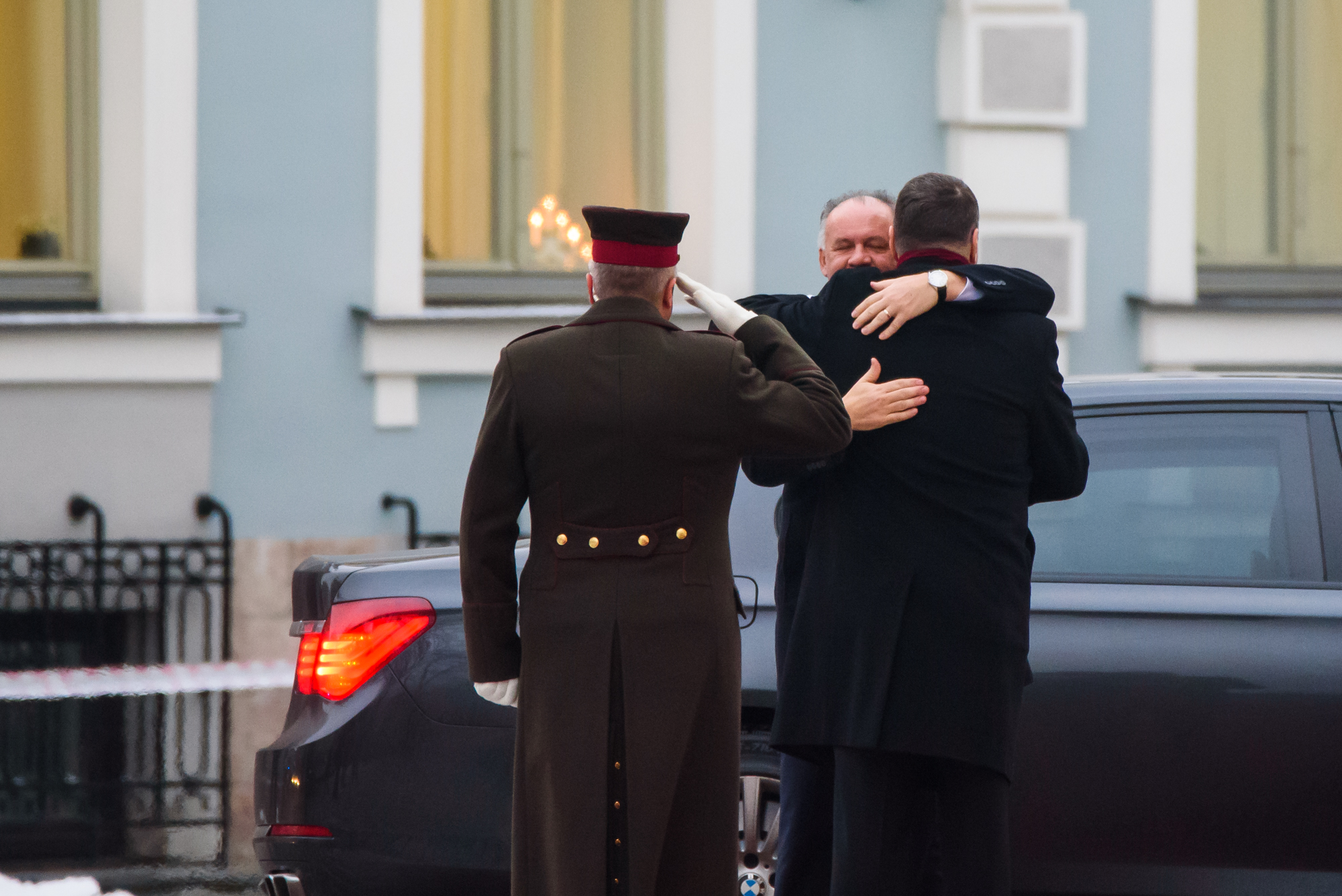  18.12.2018. RIGA, LATVIA. Andrei Kiska, President of Slovakia arrives for Official Visit in Latvia. Riga Castle, Latvia. 