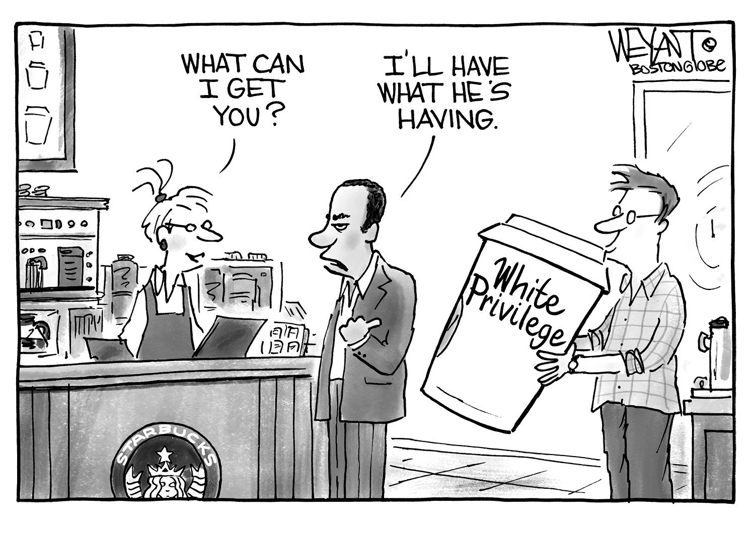 Cartoon by Christopher Weyant of The Boston Globe, syndicated by Cagle Cartoons