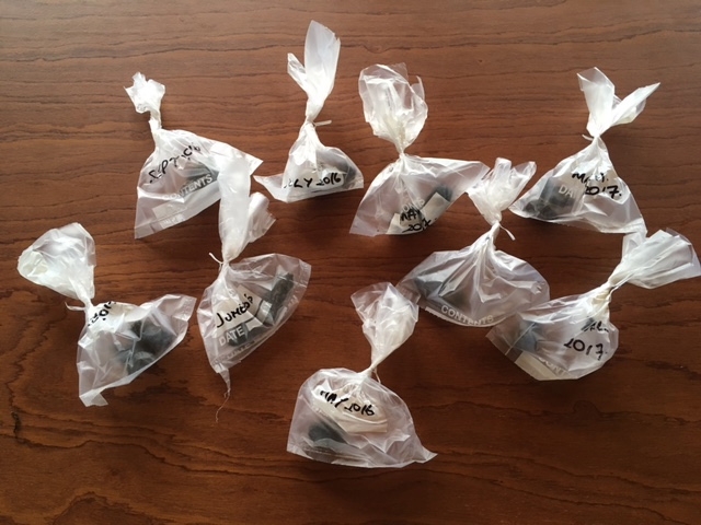 The pellets bagged, dated and ready for dispatch....