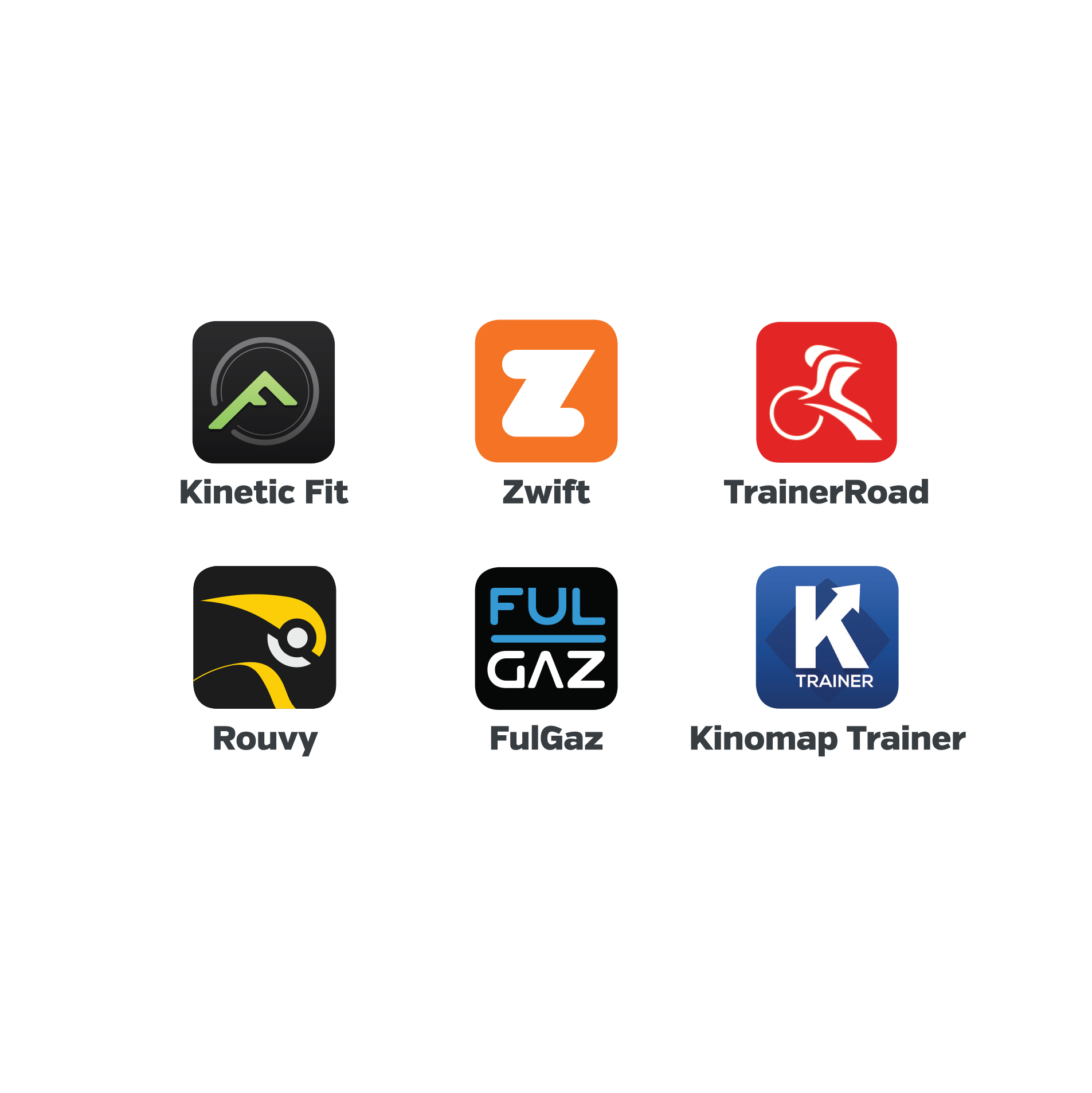 Zwift | Kinetic Fit App | TrainerRoad | Kinomap | Rouvy | FulGaz