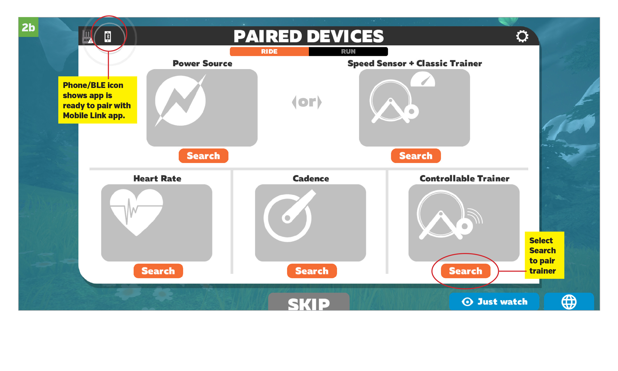 Step 2b: Check for Mobile Link icon