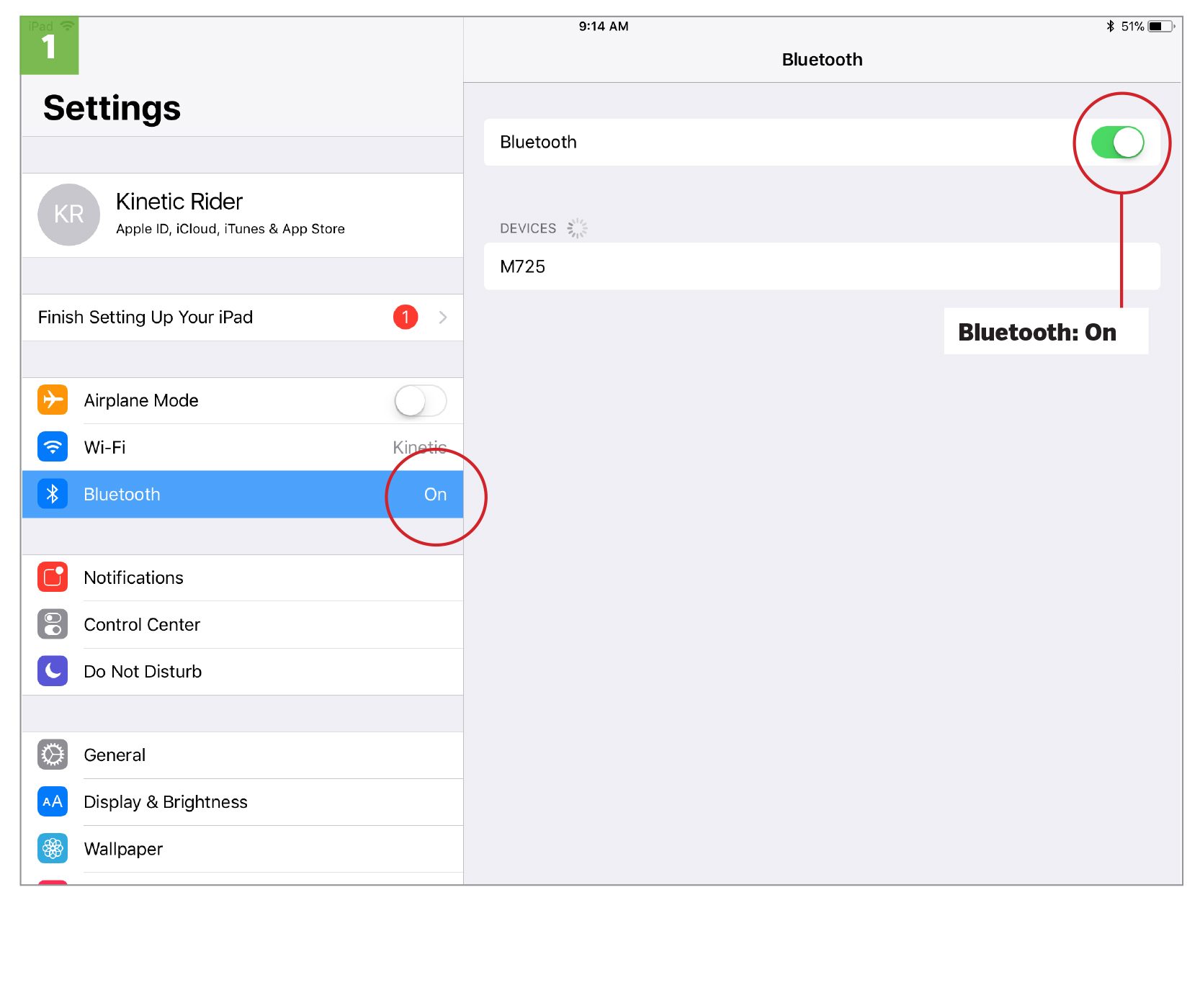 Step 1: Activate BLE on iOS device
