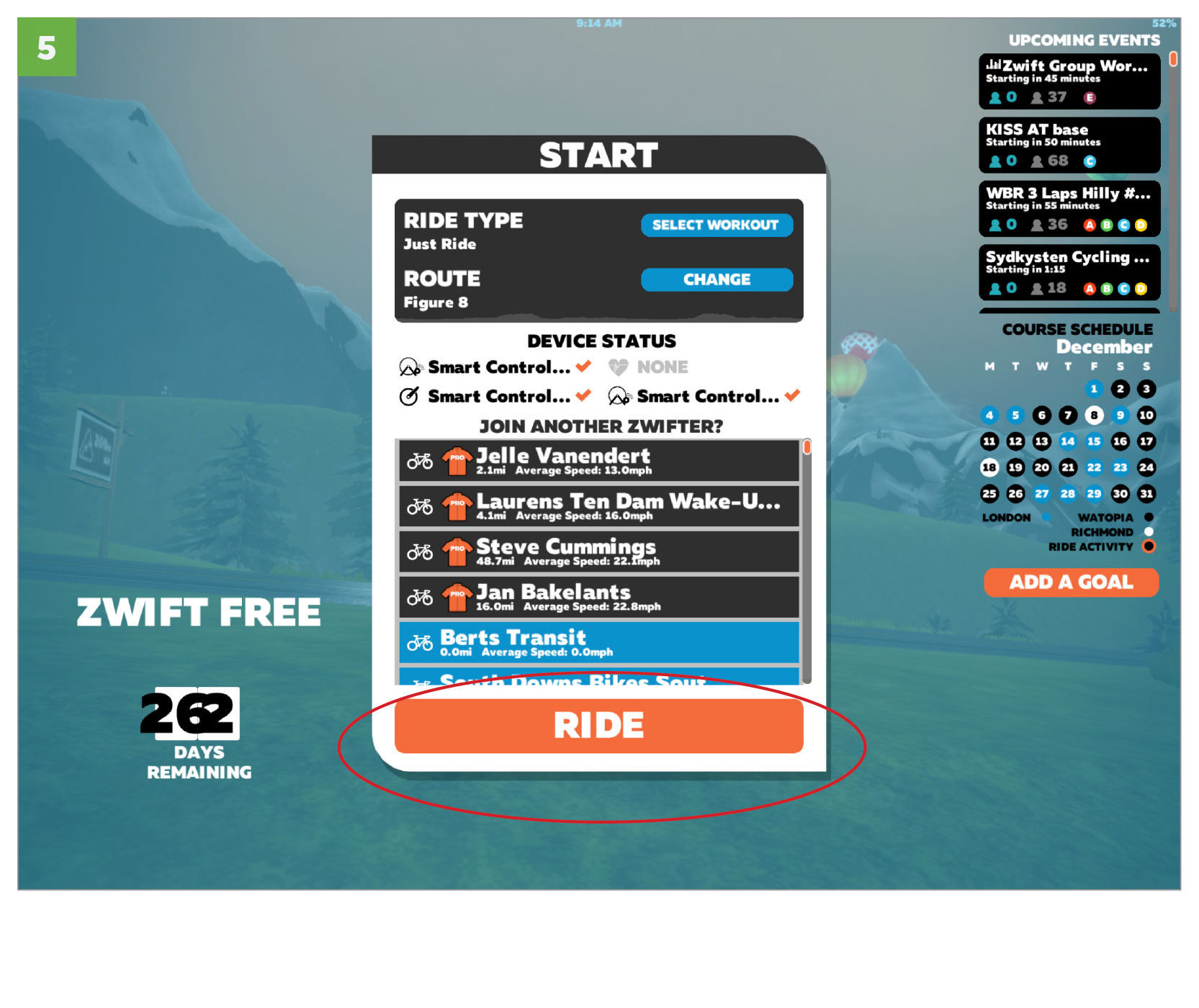 Step 5: Simulation Mode or Workout Mode?