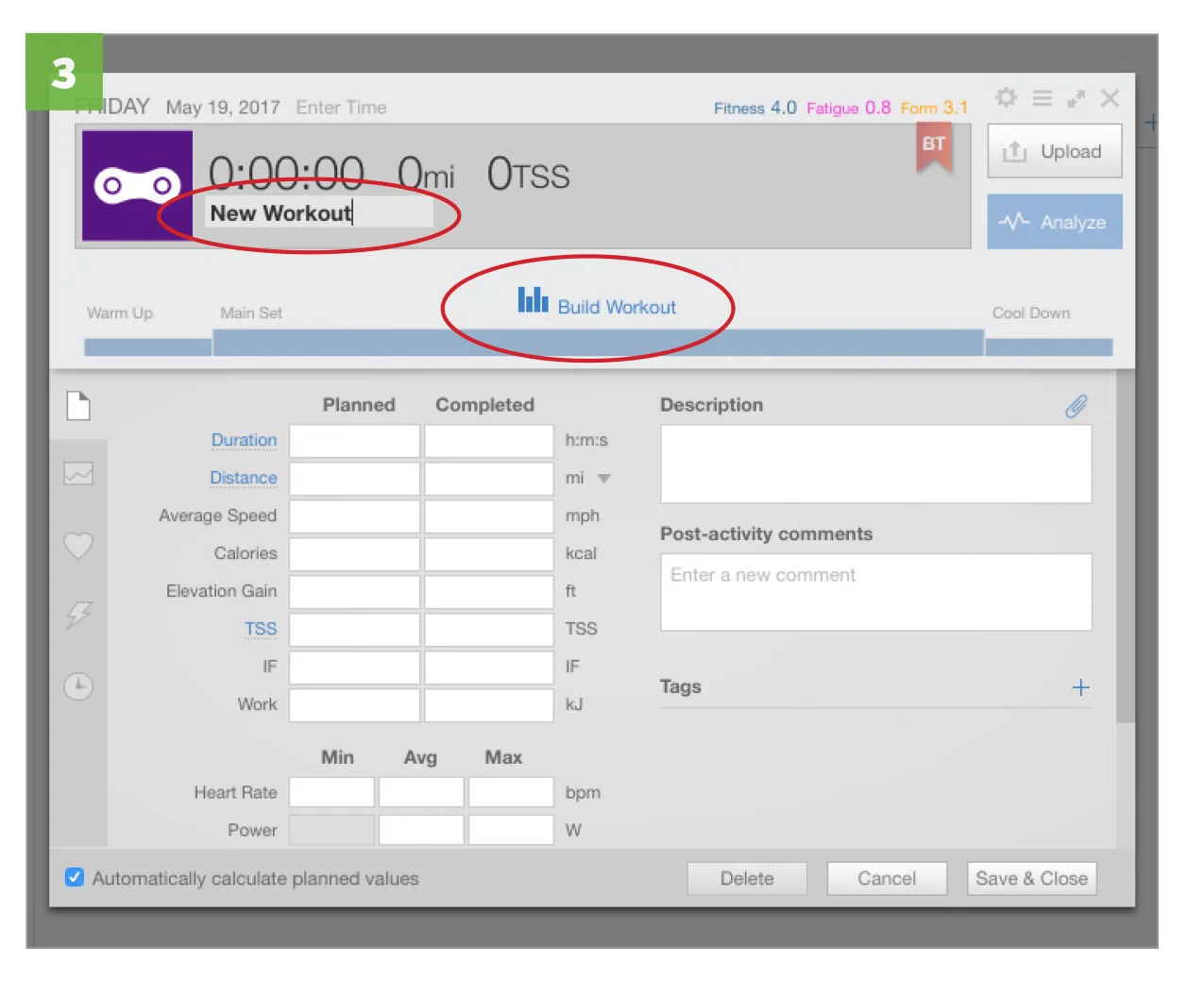 Rename workout and select BUILD WORKOUT .