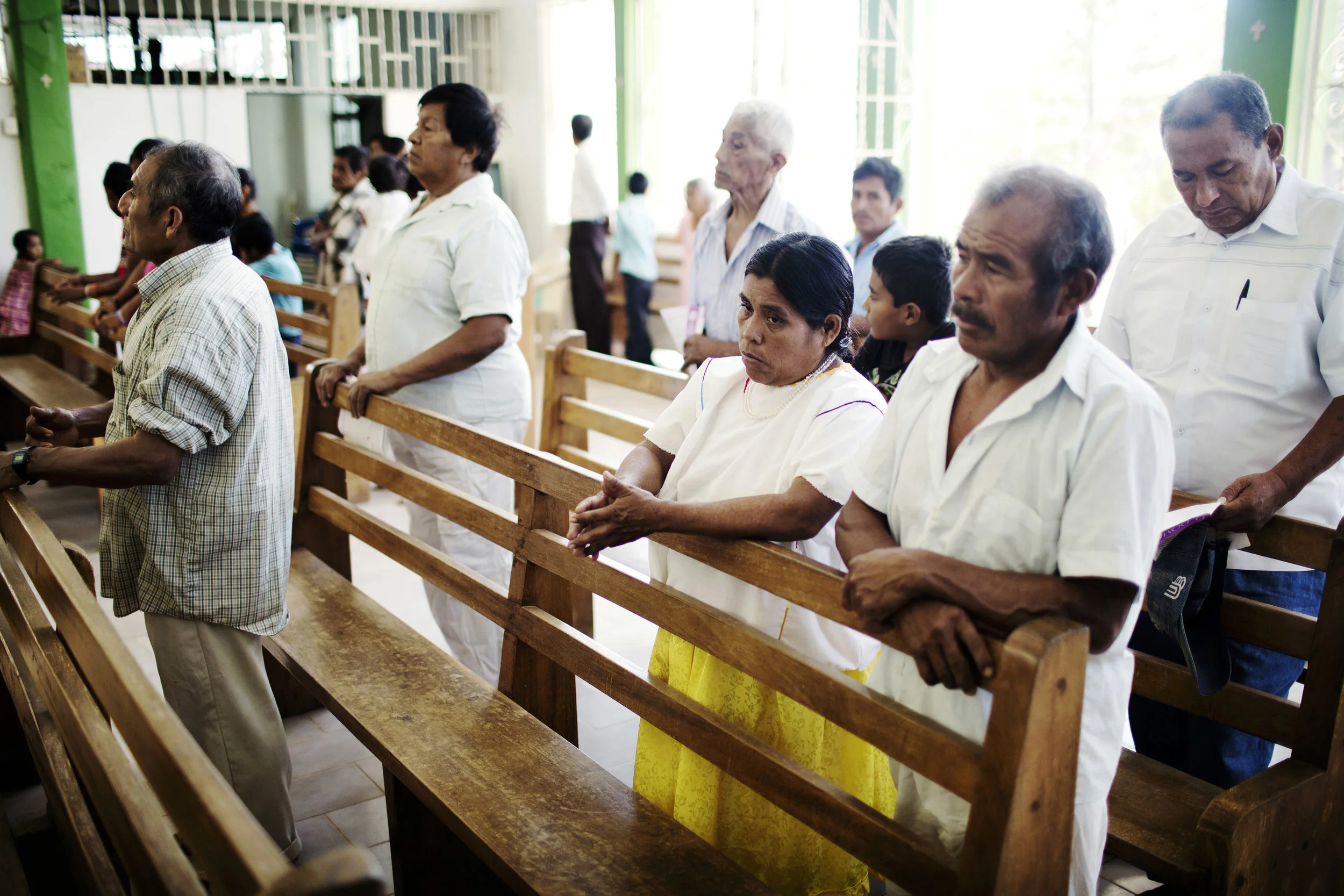 Church plays an important role in the small mountain communities. Here the people find comfort in an otherwise unsafe environment.