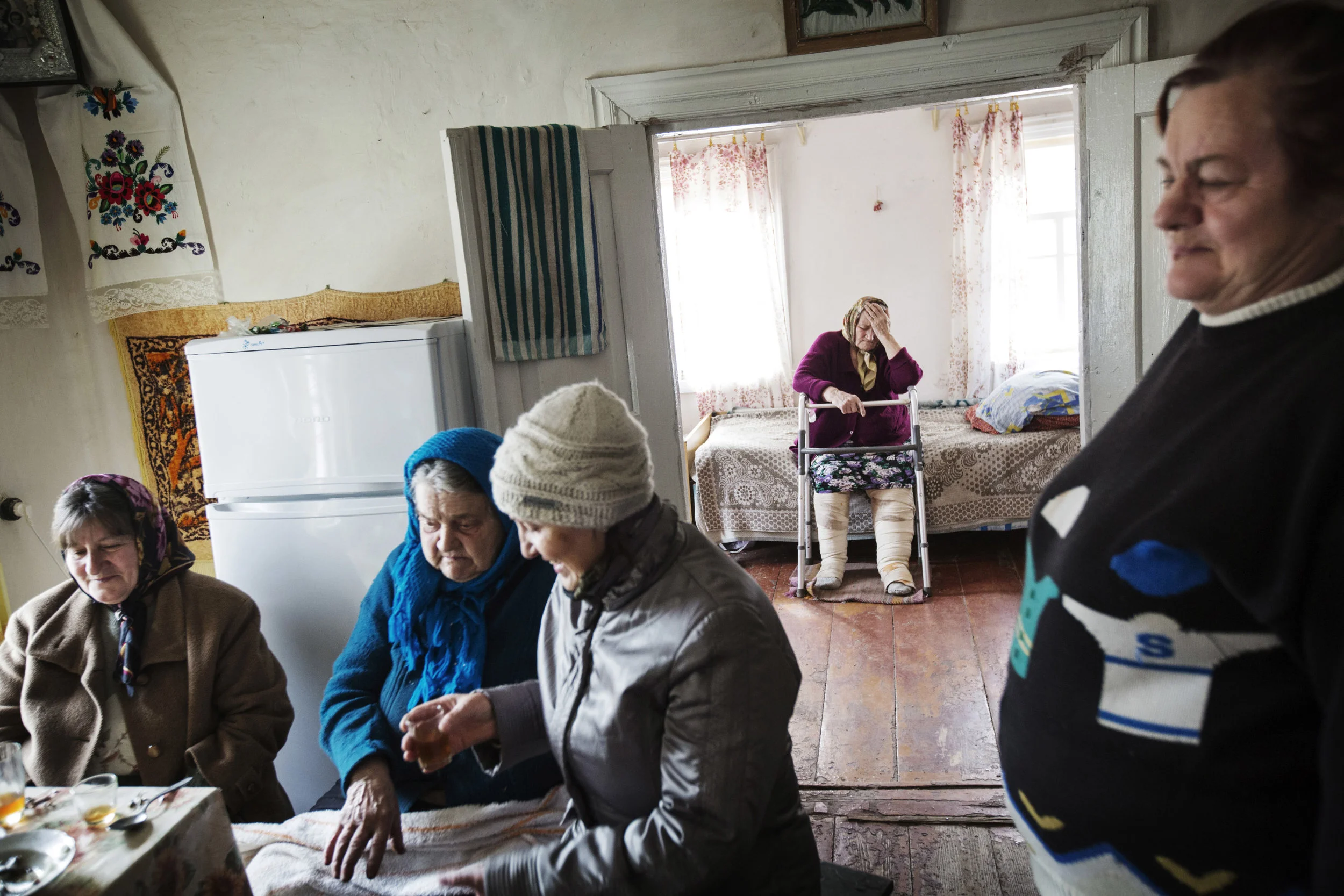  Olga is celebrating her 78th birthday in her home in Kopovate, a small village in the Forbidden Zone. She is one of a few hundred who have returned after the the nuclear disaster in 1986. 