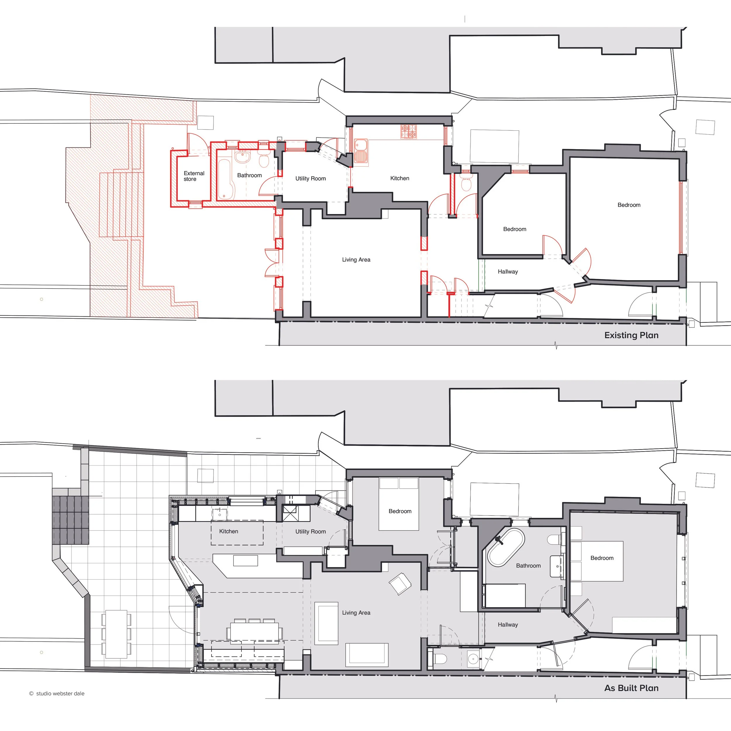 Studio Webster Dale before and after floor plans