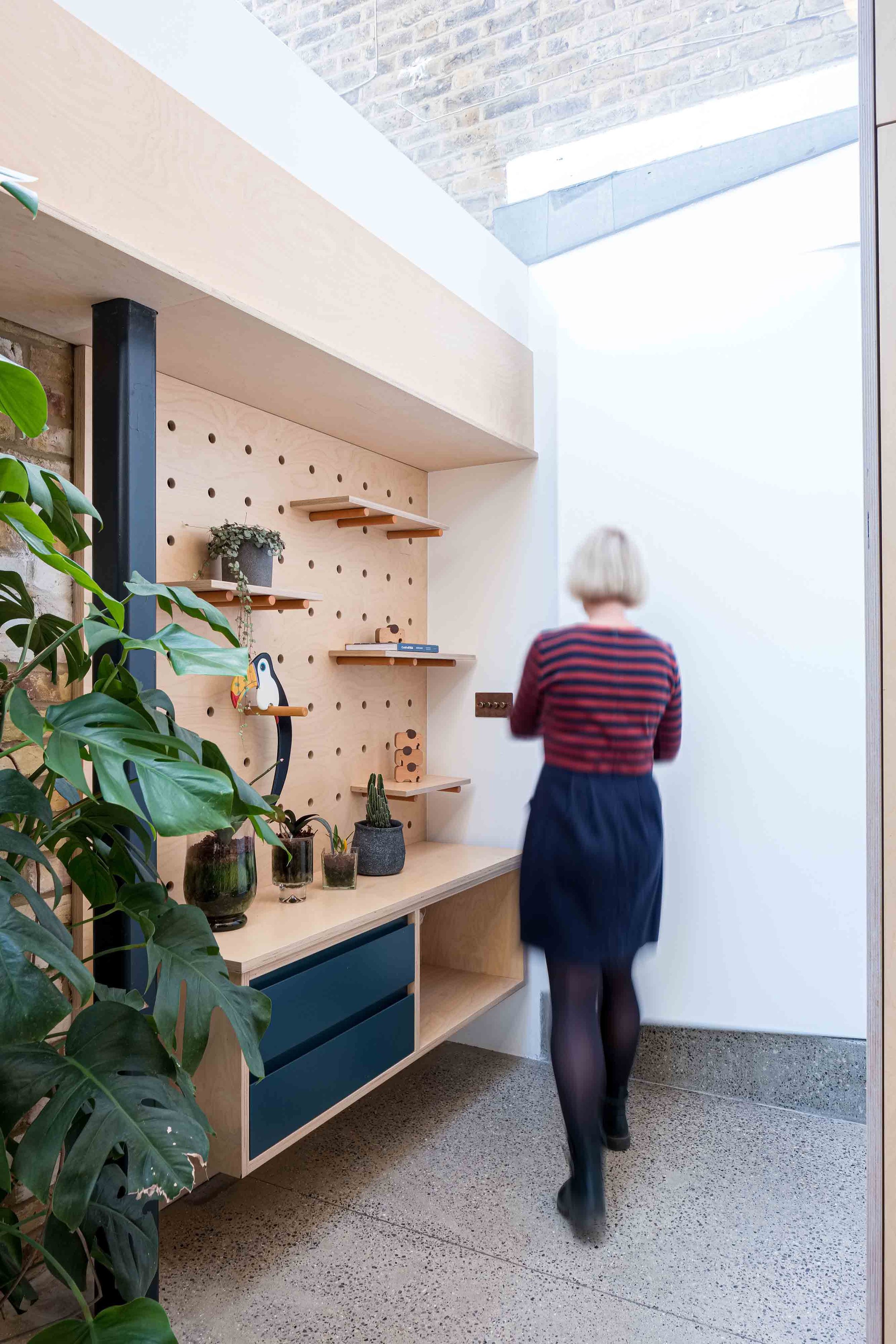 Bespoke birch plywood peg board and joinery