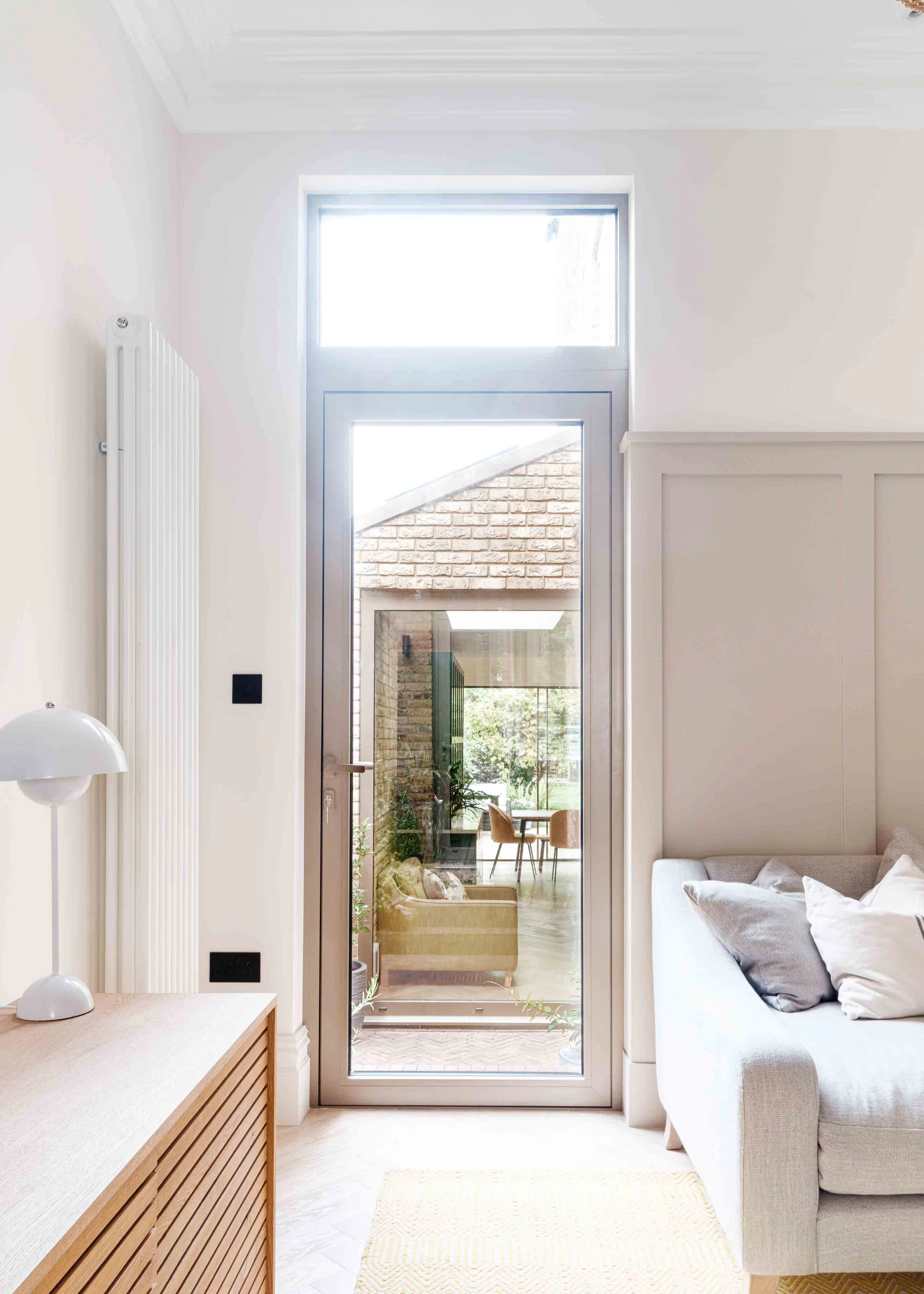 Panelling in living room with tonal colour scheme