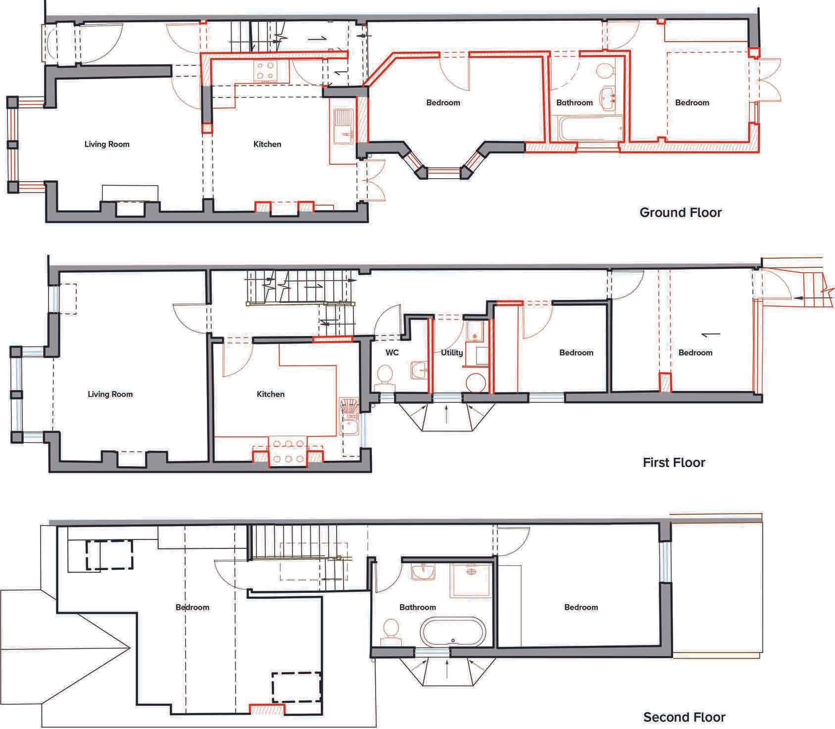 Studio Webster Dale East Dulwich House before floor plans