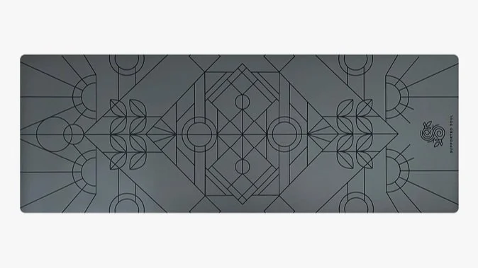 Professional Grip Yoga Mat - Art Alignment (Stone)