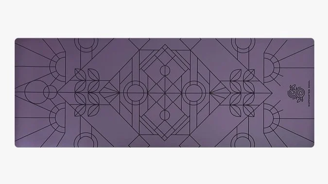 Professional Grip Yoga Mat - Art Alignment(Blackberry)