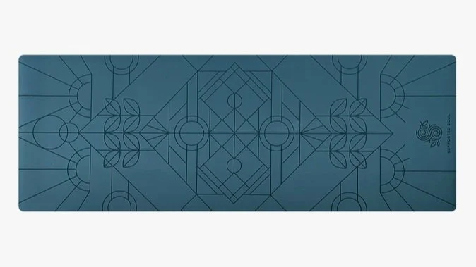Professional Grip Yoga Mat - Art Alignment (Indigo Blue)