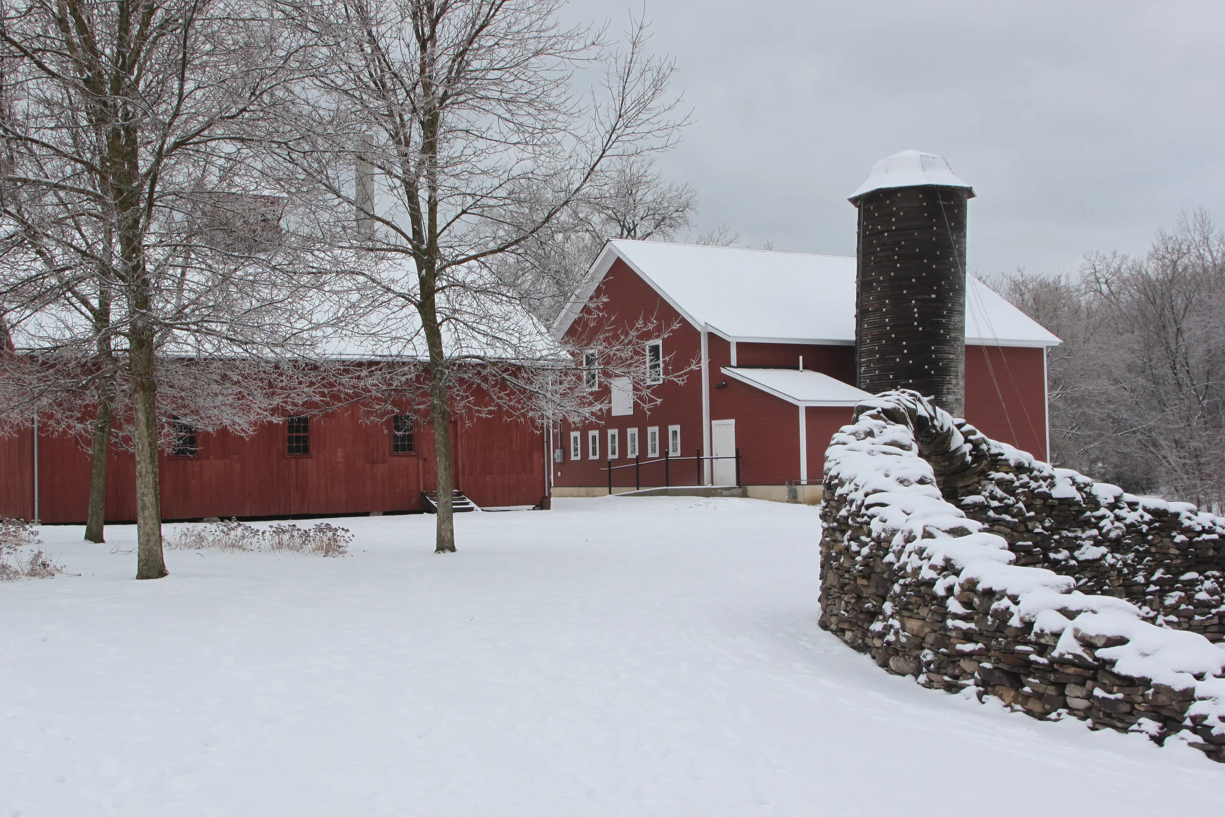 Community barn (right) New Dairy Barn (Left)