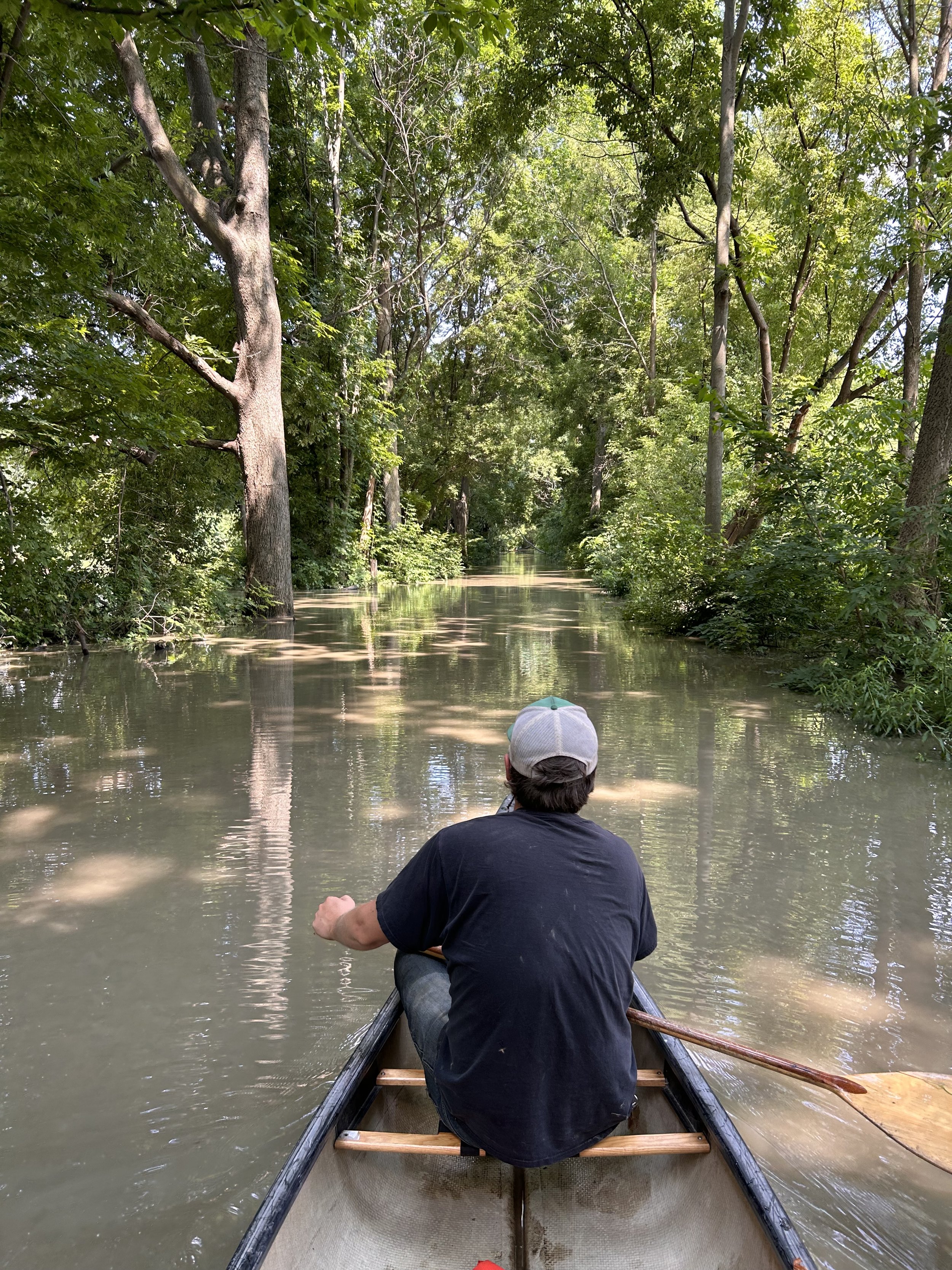  Paddling over Intervale Road on July 12th. 