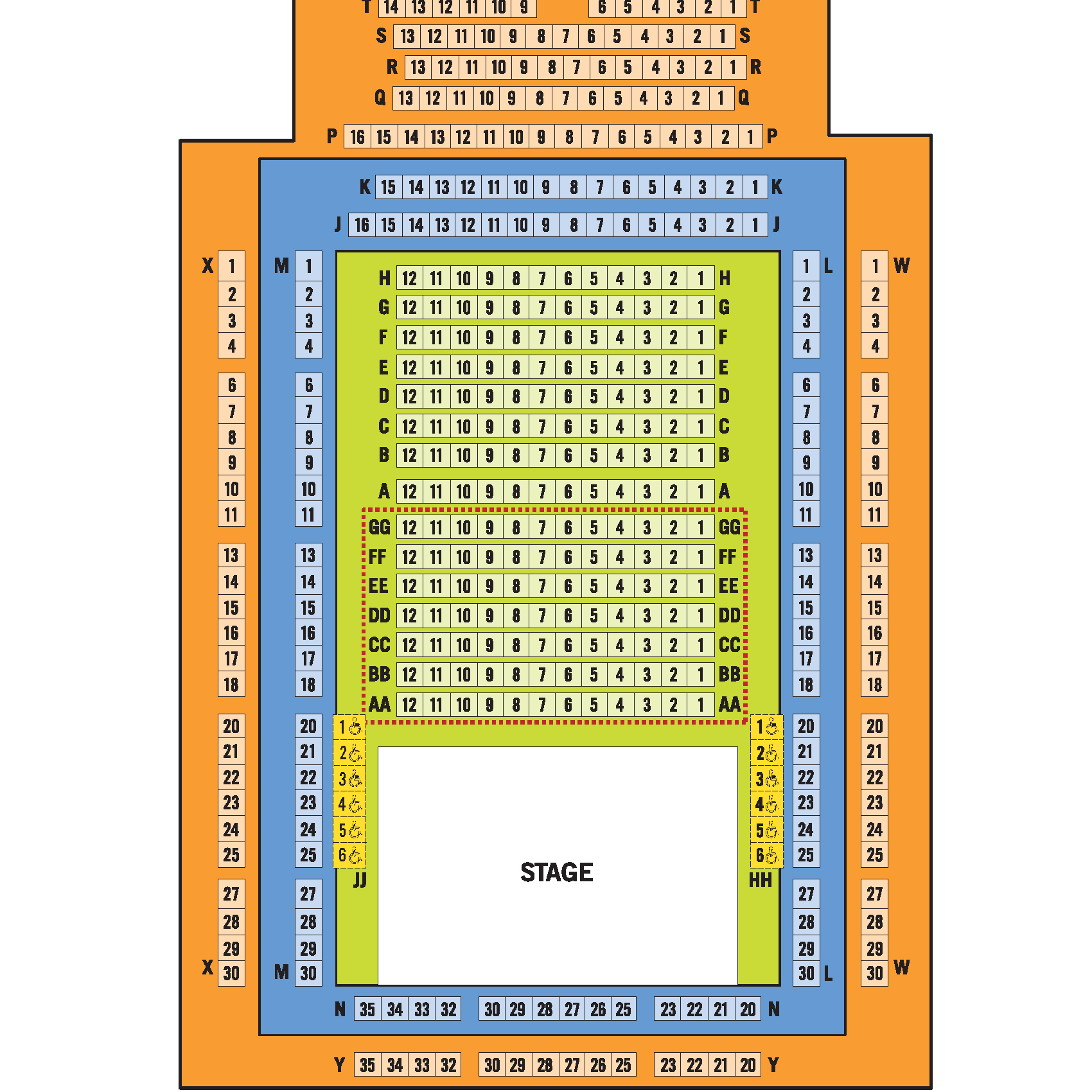 Studio Theatre Interactive Seating Map