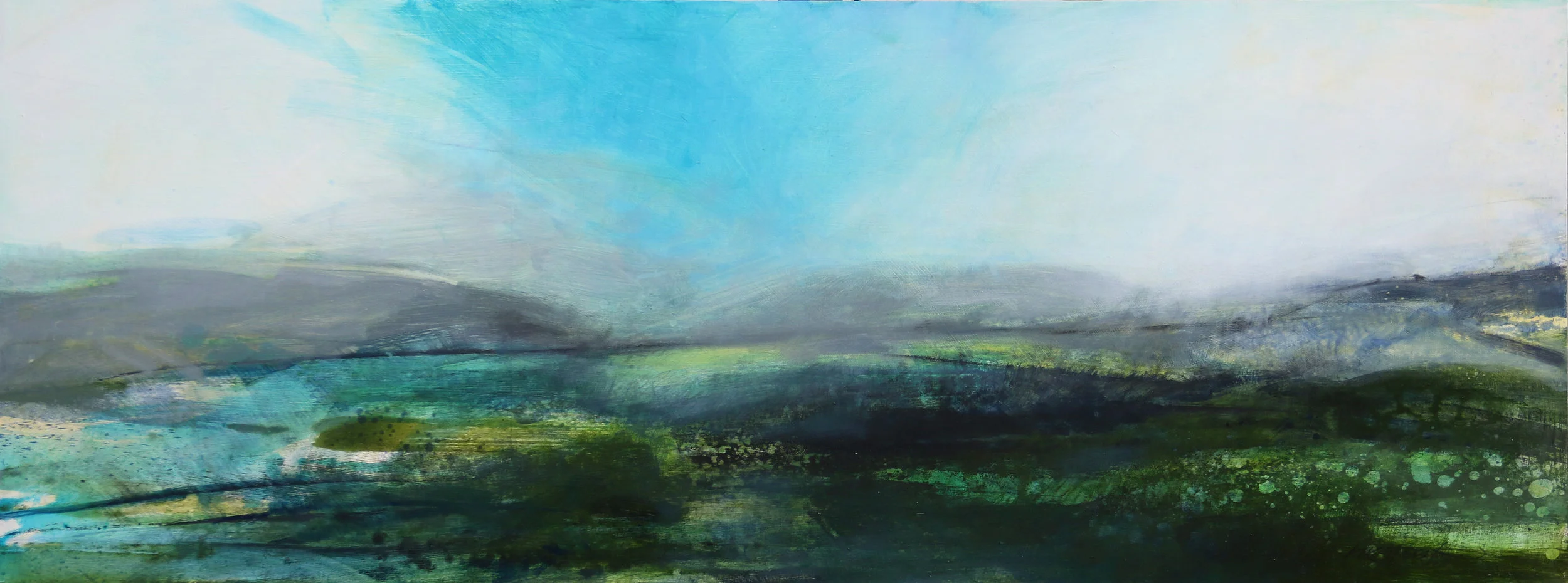 Swallows Return • Oil on Board • 46x122cm • Sold