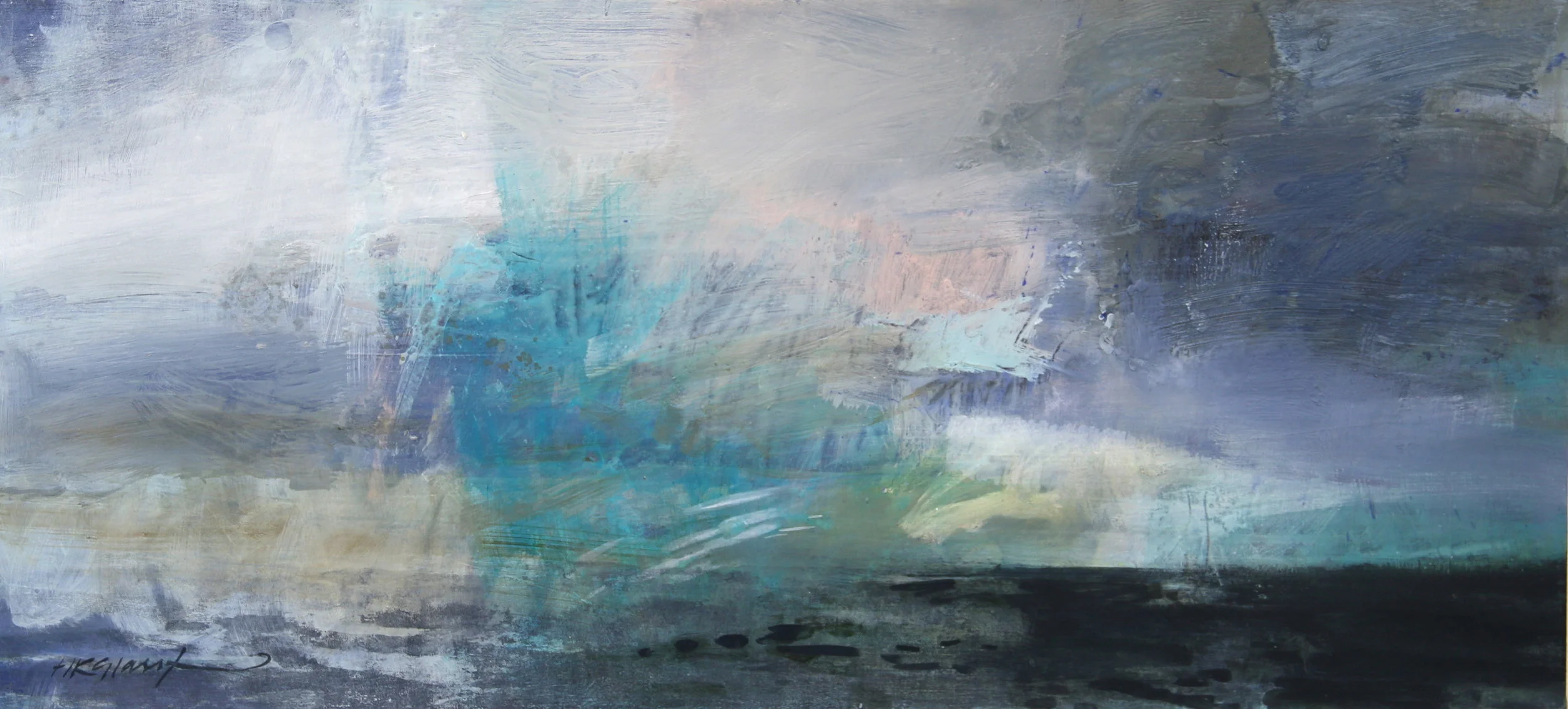 Falls the Shadow • Oil on Board • 32x70cm • Sold